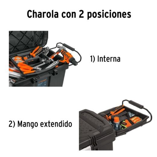Caja de herramientas Truper de plástico con ruedas negra