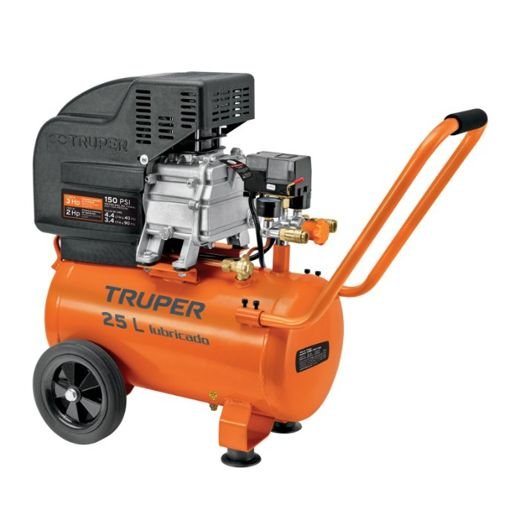 Compresor Truper 25L, 3HP, horizontal, 127V