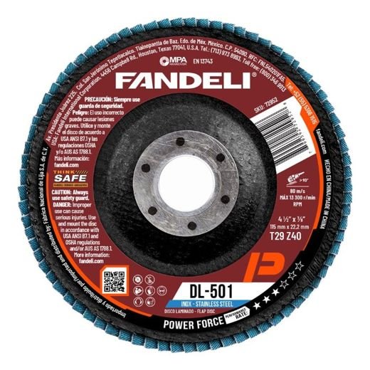 Disco Laminado 4-1/2 Fandeli Grano 40 Dl-501