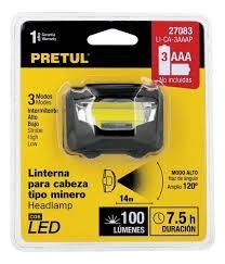 Linterna Para Cabeza Pila Aaa Pretul